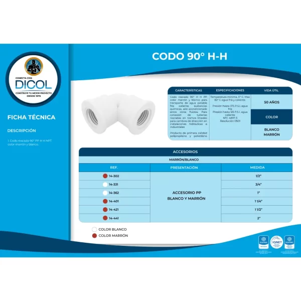 Pack Codo 90 H.H. x 10 unidades - Image 6