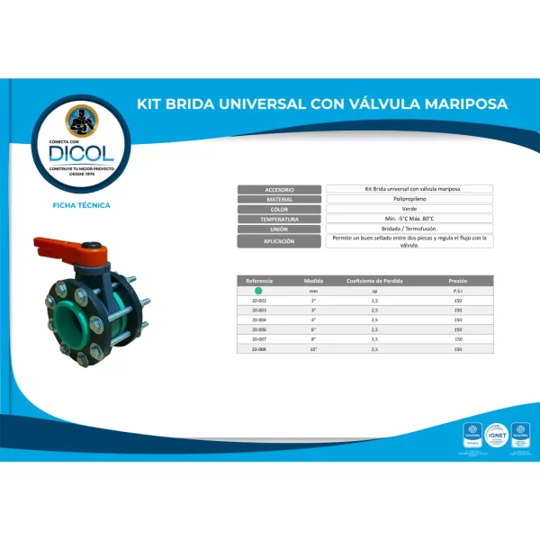 Kit Brida Con Valvula Mariposa Ansi 150 - Image 4