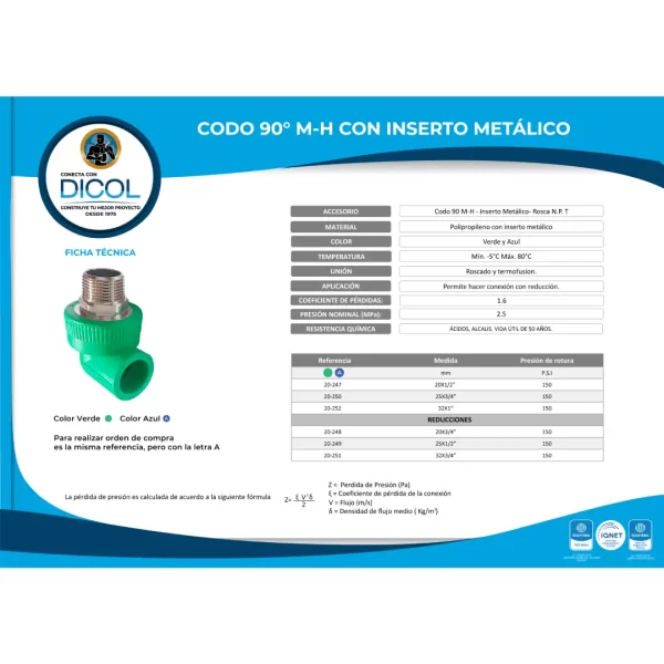 Codo 90° HM Inserto Metalico - Image 3