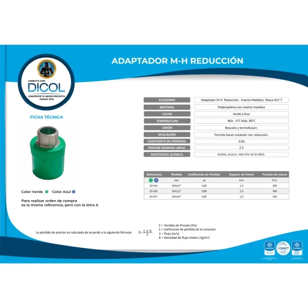 Pack Adaptador Red. HM Inserto Metalico x 5 unidades - Image 3