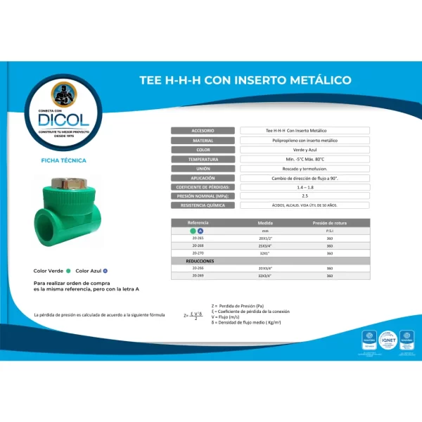 Tee H-H-H Inserto Metálico - Image 3