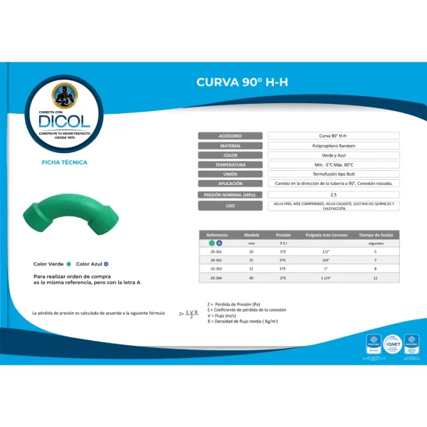 Pack Curva 90° HH x 5 unidades - Image 5