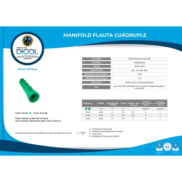 Manifold Flauta Cuadruple - Image 3