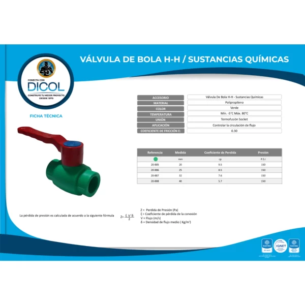 Pack Valv. Bola Ppsu HH Para Sustancias Quimicas x 5 unidades - Image 3