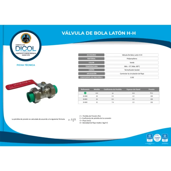 Pack Valv. Bola De Laton Con Adaptador Fusion HH x 5 unidades - Image 3