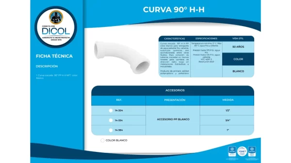 Pack Curva 90 H.H x 10 unidades - Image 2